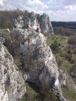 Rock climbing in Rzedkowice, Poland