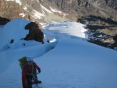 Myself on the final snow slope of Pequeno Alpamayo (5370m, AD)